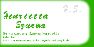 henrietta szurma business card